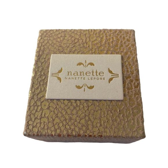 Nanette Lepore Sterling Silver Cubic Zirconia Gold Toned w/ Pave Crystals. - Picture 5 of 6